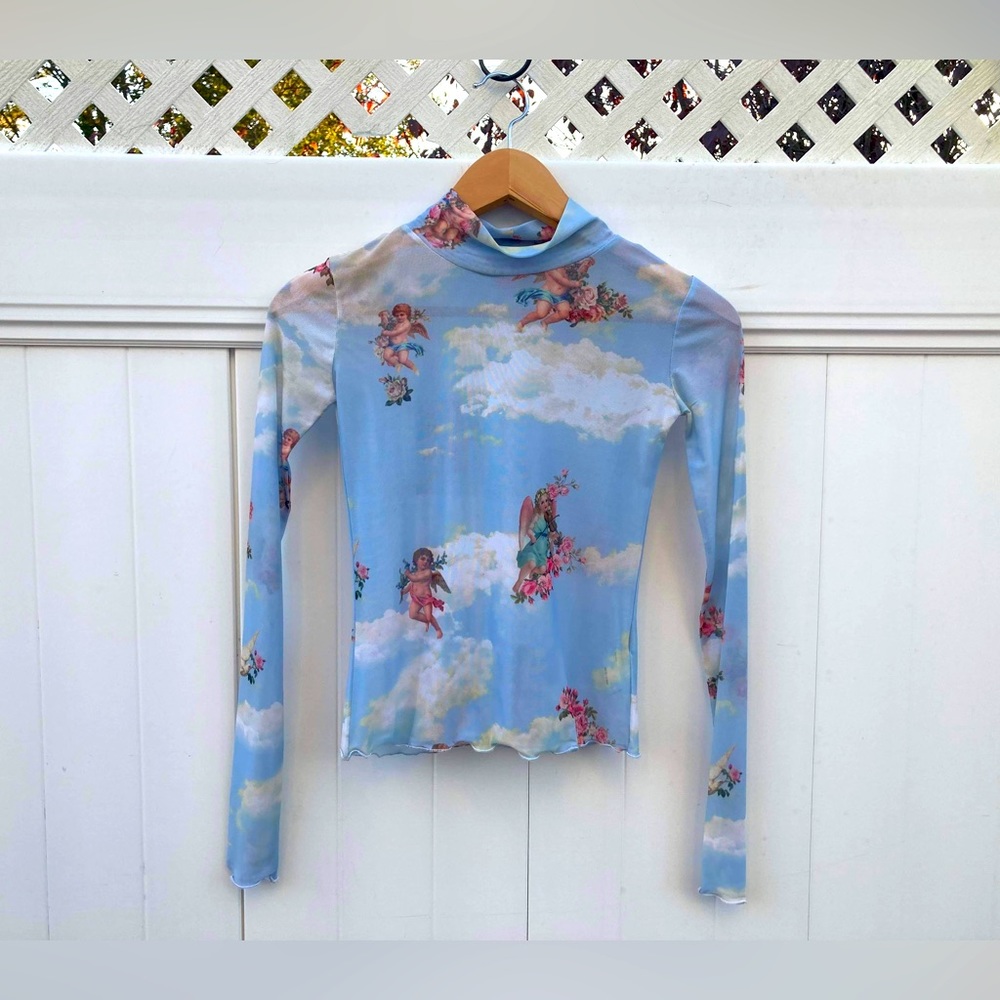 Sugar thrillz XS lettuce him cherub mesh top see through neck collar